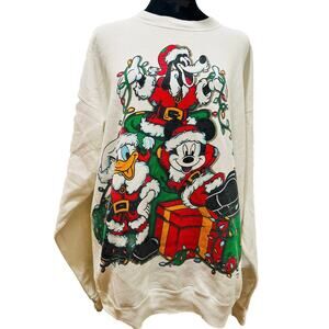 VTG 90s Y2K Mickey Unlimited Jerry Leigh White XG/XLPullover Sweatshirt